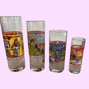 Spirit of Vincent Van Gogh Vintage Set of 4 Glasses